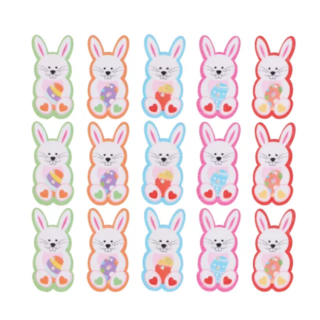 50pcs Easter Bunny Wooden Sewing Buttons DIY Craft Decoration
