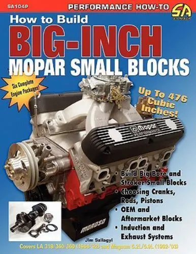 How to Build Big-Inch Mopar Small Blocks Book~318 340 360 LA~Magnum 5.2 5.9l~NEW