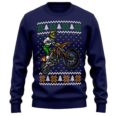 Motocross Christmas Sweater Sweatshirt Motorcycle Him Off Road Motorbike Fair...