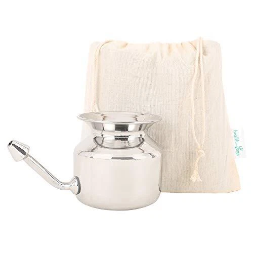 Kit Mejorador para Aprendizaje HealthAndYogaTM SteloKleen Superior Neti Pot - Unbreakab...