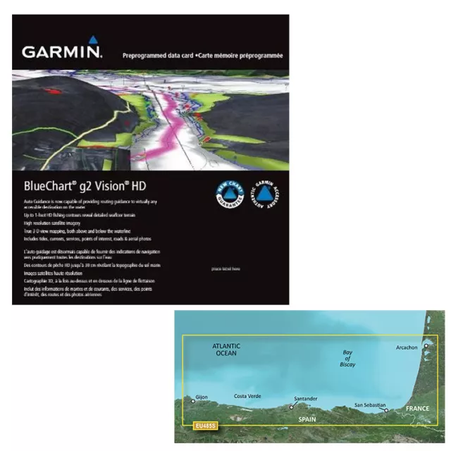 GARMIN Bluchart G2 Vision - Fuenterrabia / Gijon -SD/MICRO SD 010-C0829-00