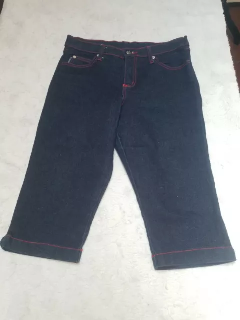 Watch L.A Womens Blue Denim Bermuda Jean Shorts Size 15-16 Cuffed Five-Pocket
