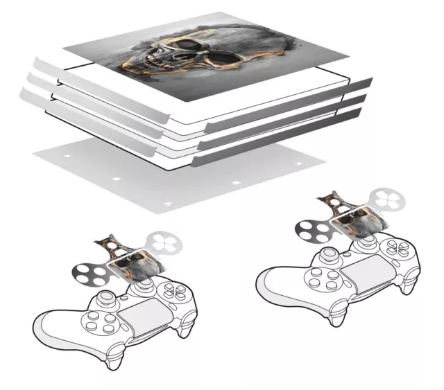 Speedlink Design-Skin Crâne Film Autocollants Sticker Vinyle pour Sony PS4 Pro 3