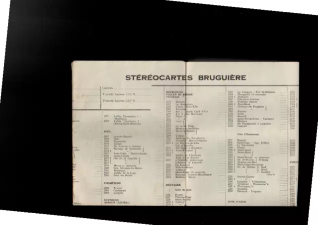 catalogue vue stereoscopique 3D stéréocartes bruguière ancien 1966