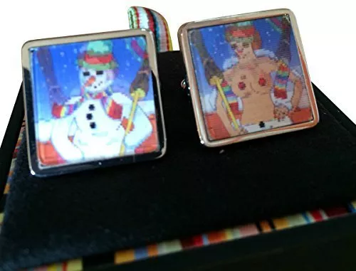 Paul Smith VINTAGE 1980's NAKED LADY RETRO "Snow Woman" Lenticular CUFFLINKS