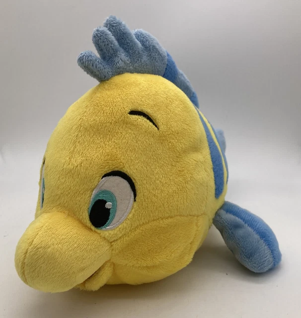 THE LITTLE MERMAID Flounder Plush 10" Genuine Authentic Disney Store