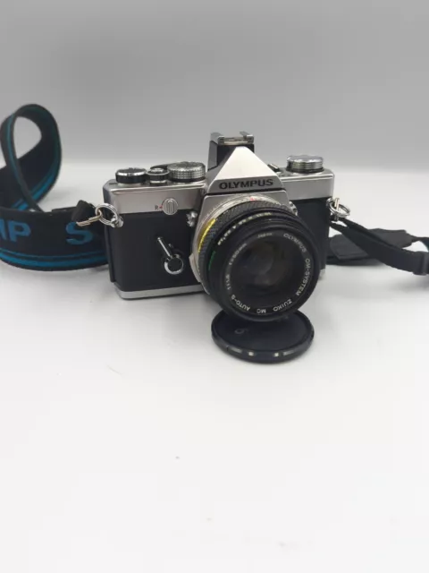 Olympus OM-1n 35mm SLR Film Camera w/ OM-System Zuiko MC 50mm f/1.8 Lens- Tested