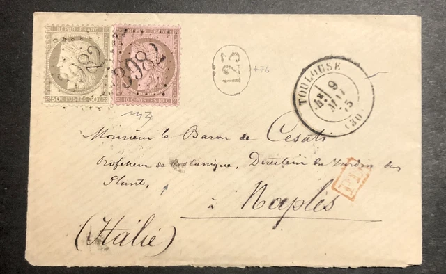 Francia 30+10 Cent 1875 Tolosa Bustina Italia Napoli Orto Botanico Bella