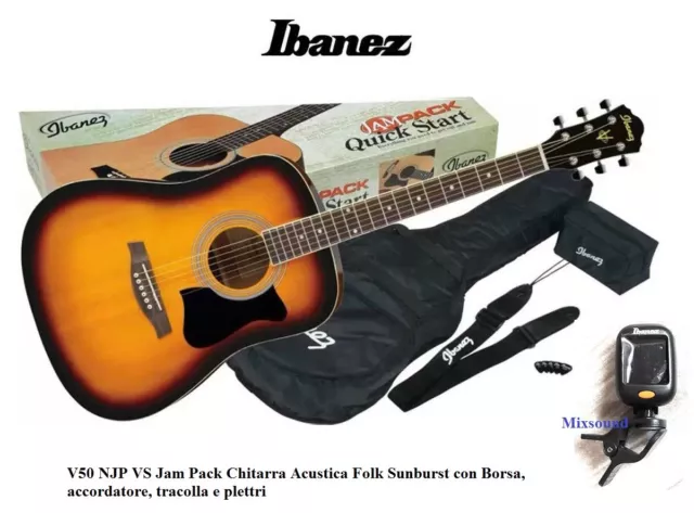 IBANEZ V50NJP-VS CHITARRA ACUSTICA KIT con borsa tracolla accordatore +plettri