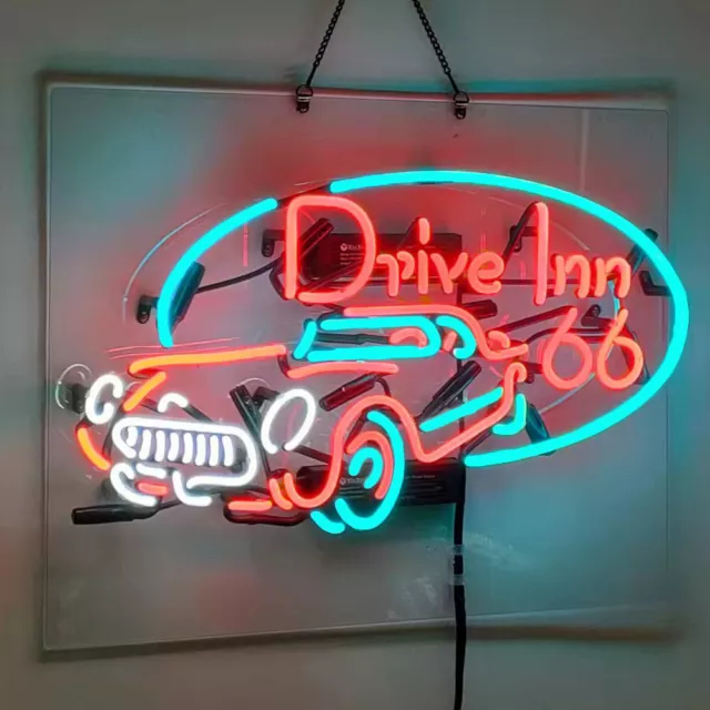 Drive Inn 66 Neon Sign 19"x15"Lamp Bar Pub Store Wall Deocr Artwork Gift 3