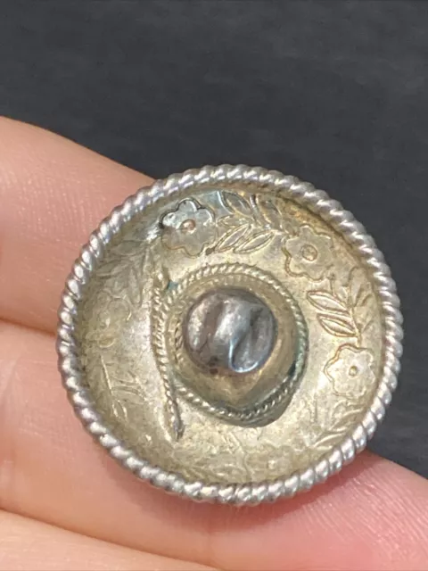 ANCIENNE BROCHE RÉGIONALE "Alsace" Feuille Argent Massif 2 g Bijoux EUR