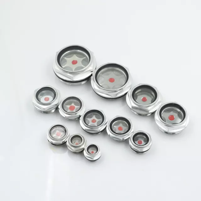 16mm-48mm male threaded metal air compressor oil level sight glass KnJ KD^ob