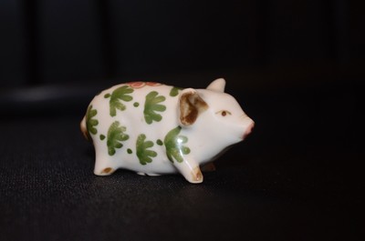 Pig Ornament Small Vintage Collectable Ceramic Pottery Floral Pig Figurine