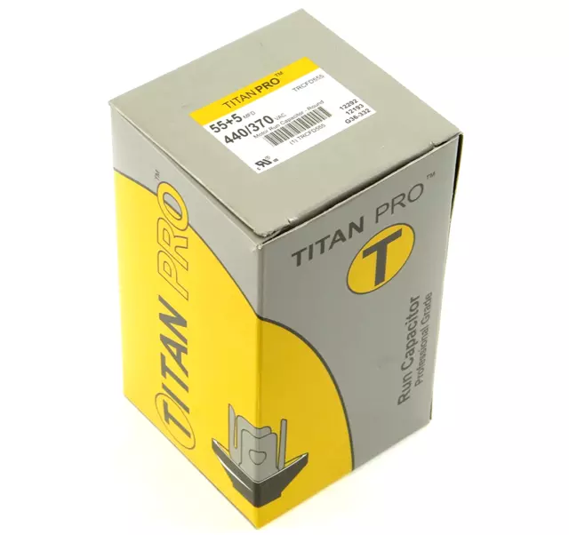 55+5 TITAN PRO Heavy-Duty Run Capacitor Professional-Grade HVAC 55/5/440 Round