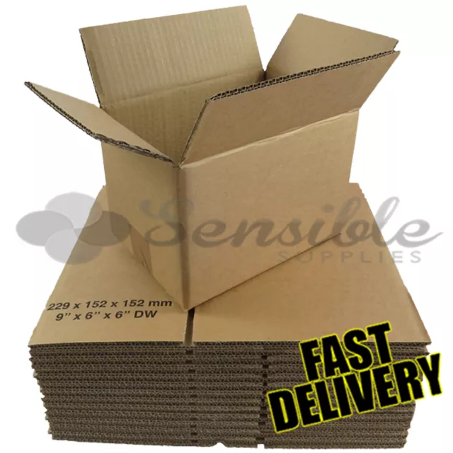 5 x SMALL STRONG DOUBLE WALL POSTAL GIFT MAILING CARDBOARD BOXES 9x6x6"