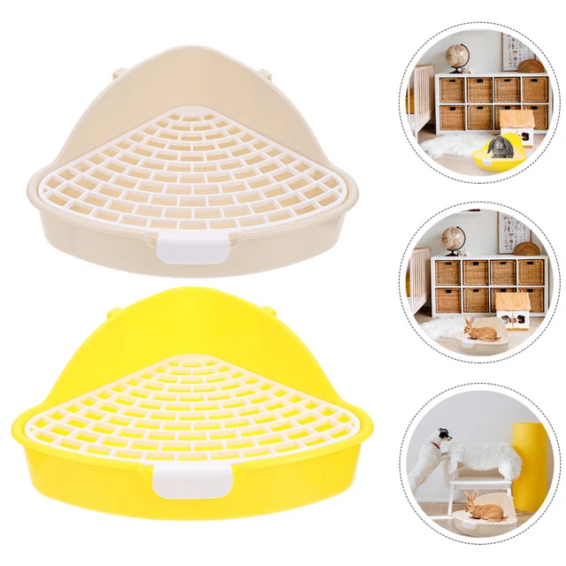 2 Pcs Rabbit Litter Pan Pet Hamster Litter Box Bunny Potty Tray