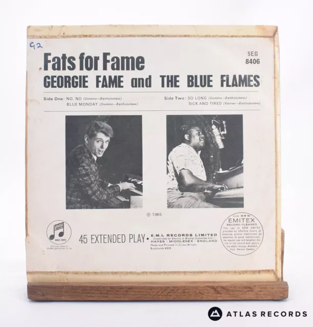 Georgie Fame & The Blue Flames - Fats For Fame - 7" EP Vinyl Record - VG+/VG 3