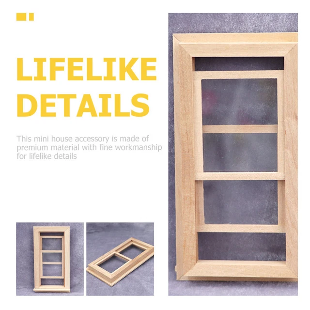 1 Set Schöne Holz Dekorative Puppe Fenster Modell Für Decor Kinder 2