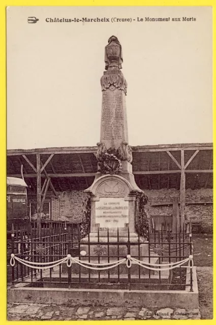 cpa RARE 23 - Village de CHÂTELUS le MARCHEIX (Creuse) Le MONUMENT aux MORTS