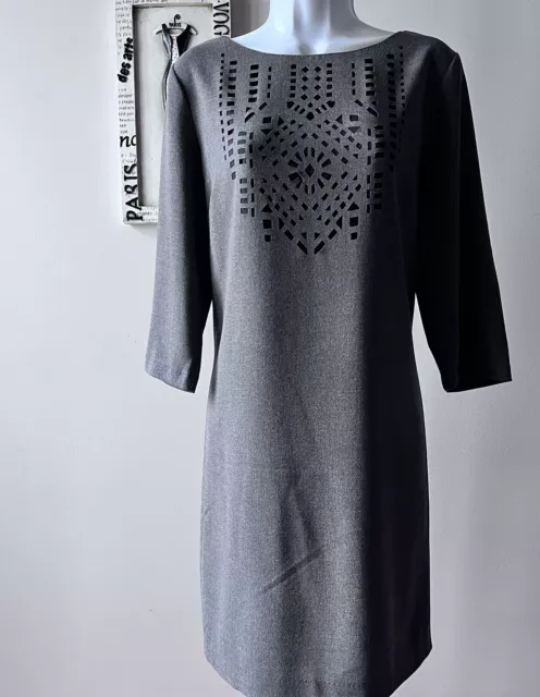 NWT Banana Republic Laser Cut Gray Women’s Shift Dress Size 10