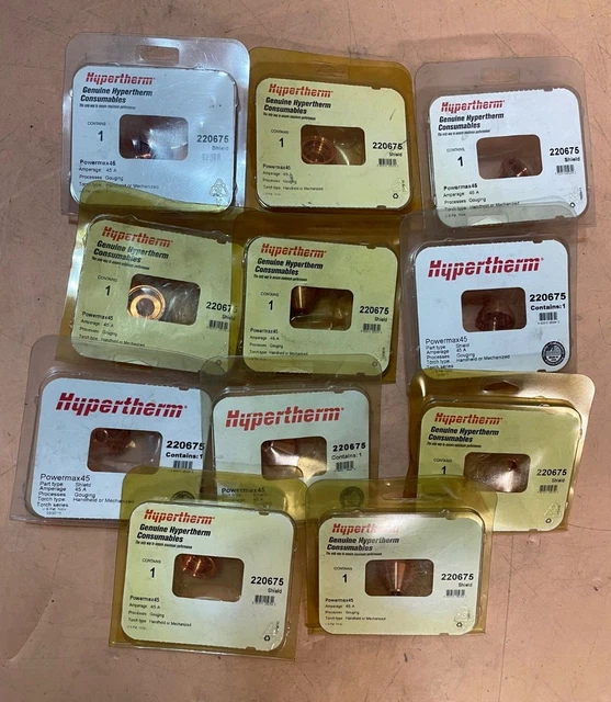 Lot of 11 Hypertherm 220675 Shield Pmx45 Gouging 45A Genuine Consumable Part