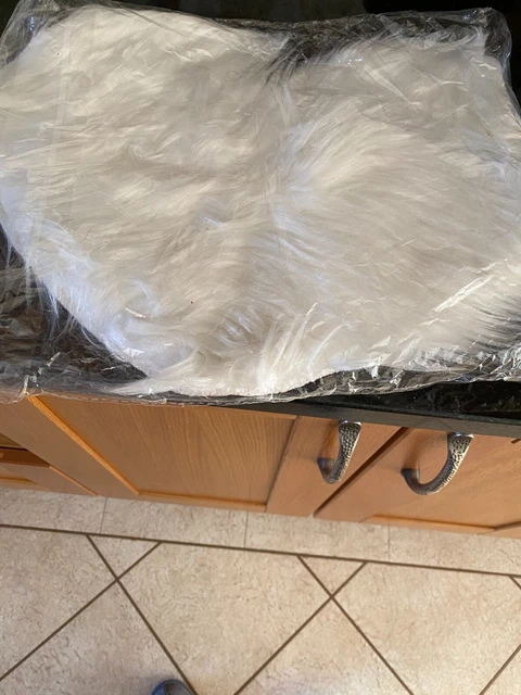 New & still sealed Small sheepskin heart shaped decoration 40cm at widest part,3