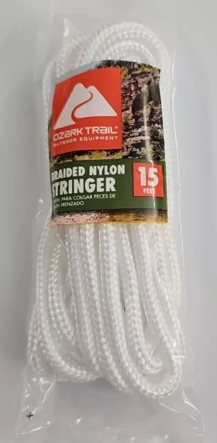 Ozark Trail White Braided Nylon Fishing Stringer 15 Feet