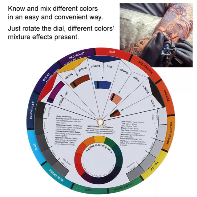Professionelles Farbrad Chromatischer Farbkreis Farbmischanleitung Runde NEW