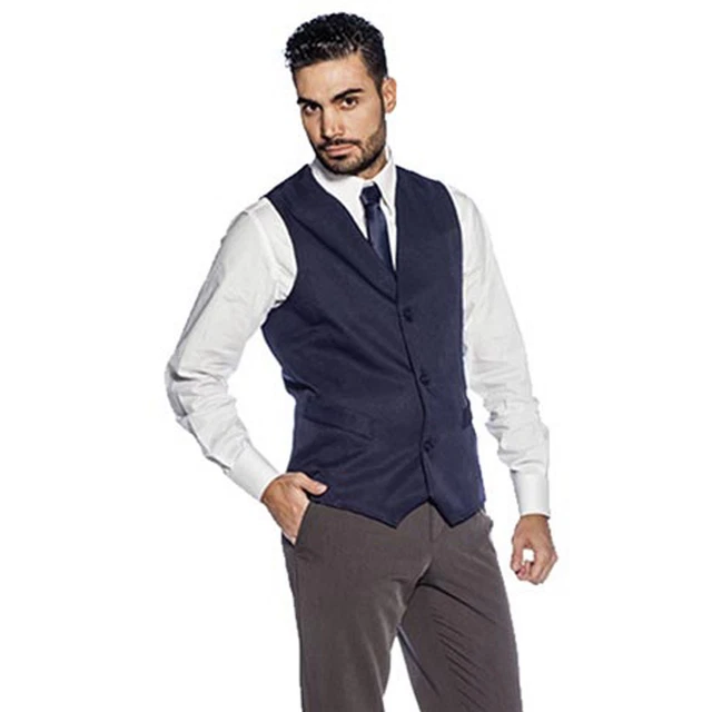 Gilet Panciotto Uomo Lavoro Business Elegante Cameriere Bar Ristorante Sala
