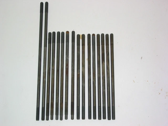 SET OF 16 ROTAX 912 ULS CRANKCASE STUDS 8 x 201 mm 6 x 210 mm AND 2 x 291 mm !!!