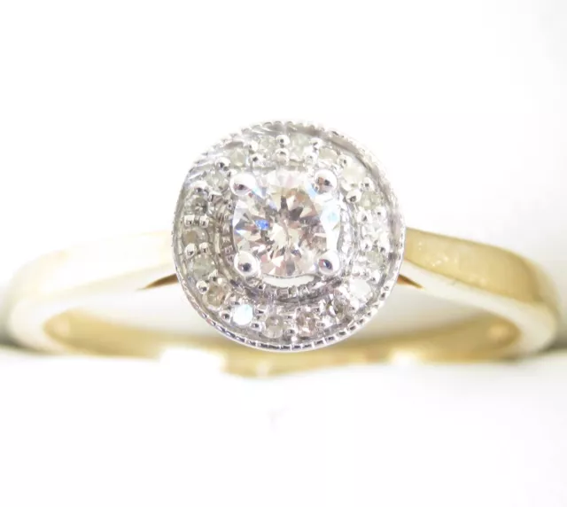 Valuation$1199 Genuine 0.25ct Diamond Ring In 9K Yellow Gold