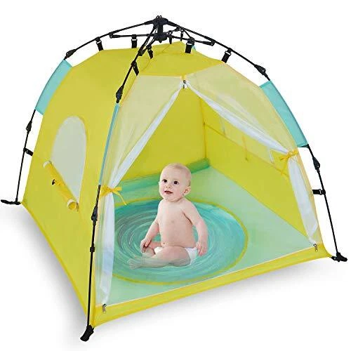 Automatic Instant Baby Tent with Pool, UPF 50+ Beach Sun Shelter, Portable