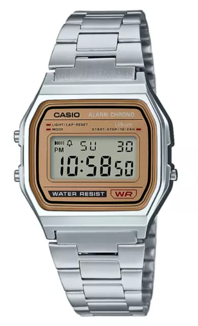 Casio Vintage Reloj Unisex A158WEA-9EF Resina y Acero-Cristal mineral- W.R