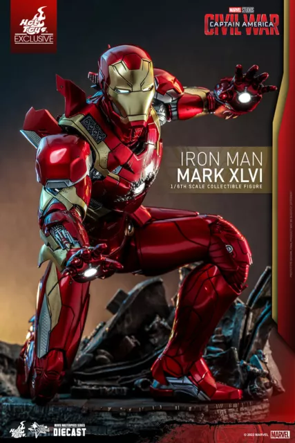 Hot Toys Civil War Iron Man Mark XLVI 46 1/6 Scale Diecast Figure In Stock