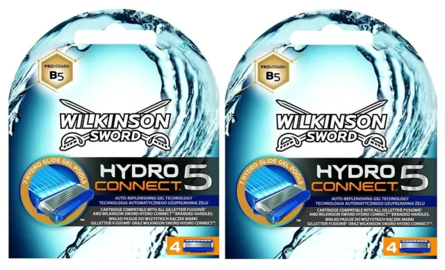 Wilkinson SWORD Hydro5 CONNECT / 2 x 4Ersatzklingen Original/OVP 8 Ersatzklingen