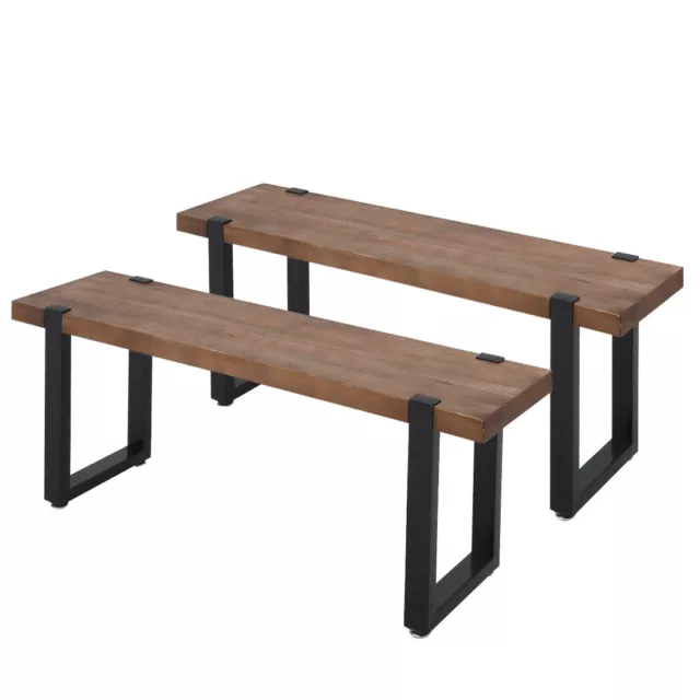 Levede 2x Dining Bench Chairs Wooden Seat Kitchen Outdoor Garden Patio 115CM