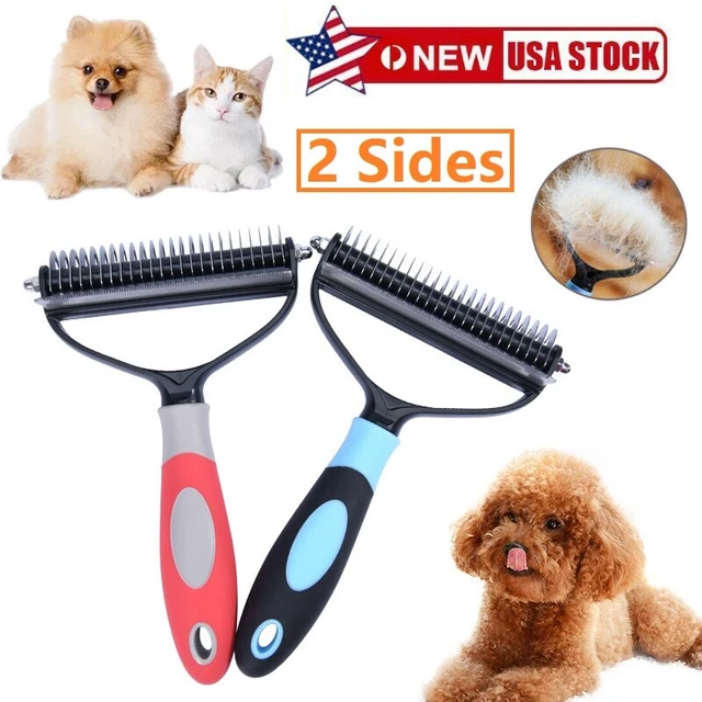 Pet Dog Cat Hair Fur Shedding Trimmer Grooming Dematting Rake Comb Brush Tool