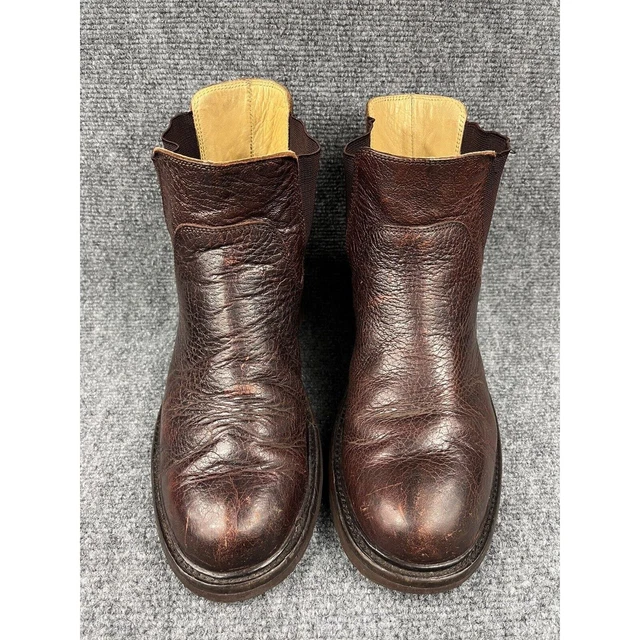 ORVIS MEN'S CHLESEA Boots Leather Pull On Brown Red Size 8M £11.94