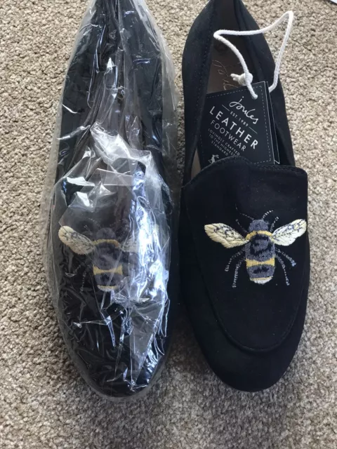 joules lexington loafer size 5 black with bee