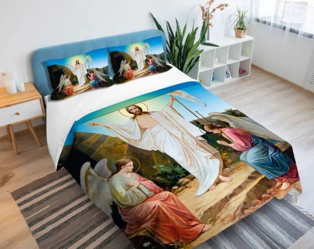 3D Jesus Cruz C7225 Cama Cojín Manta Edredón Cubierta Set Amy