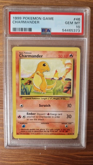 Pokemon Base Set Charmander 46/102 Psa 10 Gem Mint