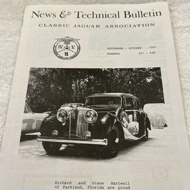 CLASSIC JAGUAR ASSOCIATION - NEWS & TECHNICAL BULLETIN 12 PAGES Sep-Oct 1997