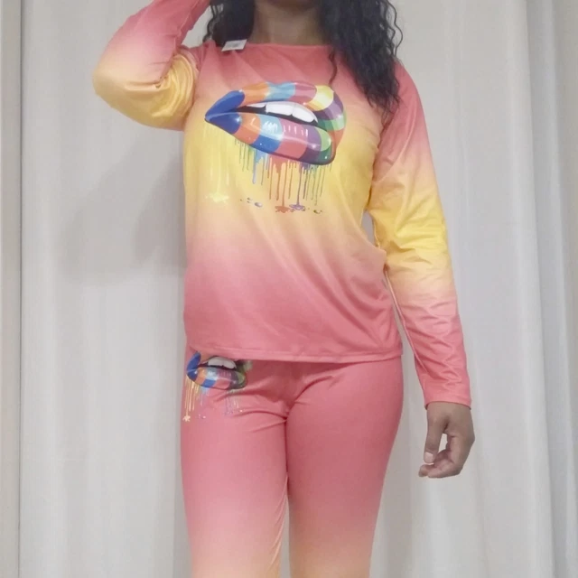 Brand New Women's 2 Piece Set  Top and Pants Barbie Pink Sz L/ X