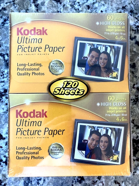 Kodak Ultima Photo Picture Paper Inkjet Prints 120 Sheets High Gloss 4x6 in. NEW
