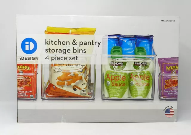 iDesign Kitchen & Pantry Storage Bins 4 Piece Set Clear (See Description)