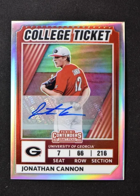 2022 Elite Extra Edition College Tickets Optic Holo #36 Jonathan Cannon /25