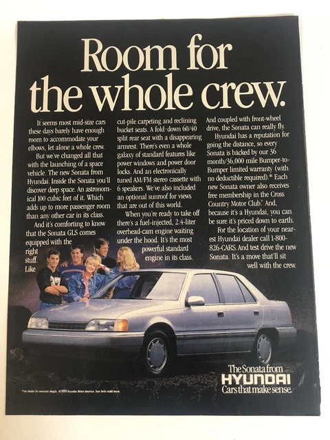 1989 Hyundai Sonata Vintage Print Ad Advertisement pa11