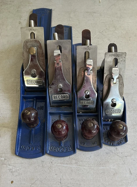 Record Plane Set No.4 - No. 7  Made in England W/ Flattened Sole And Hock Blades