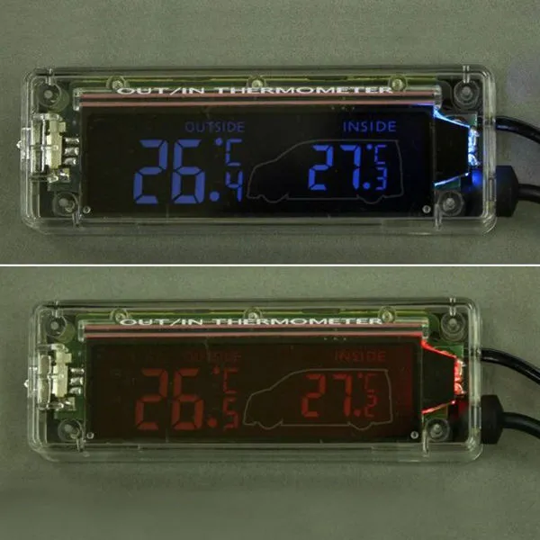 Melder Auto Thermometer Auto 12 V Innen Und Außen LCD Digital Anzeige Mini