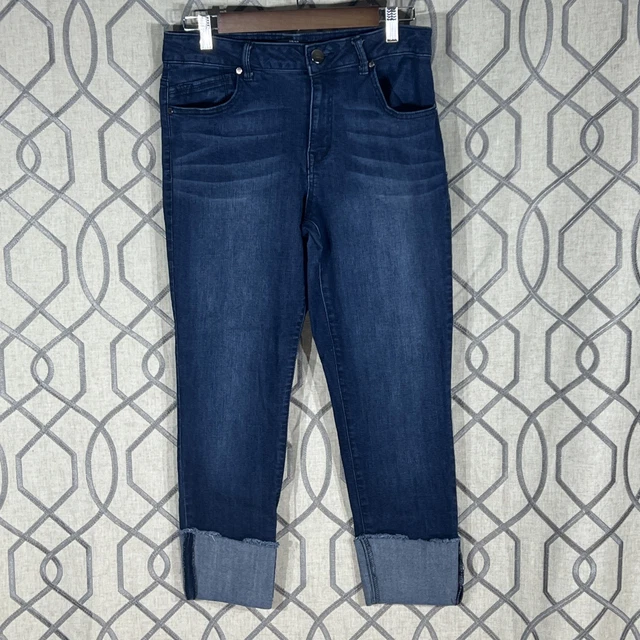 1822 DENIM WOMENS Size 12 Taylor Cropped Capri Cuffed Blue Jeans